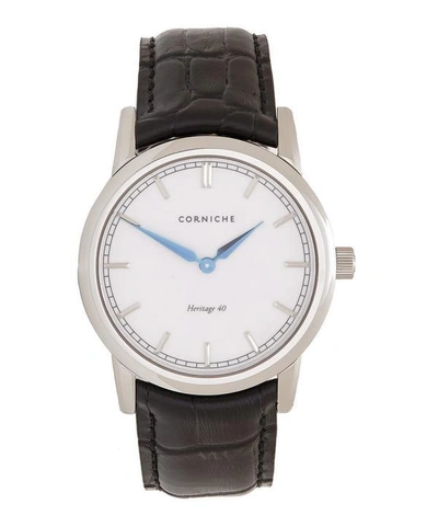 Shop Corniche Stainless Steel Heritage 40 White Dial Watch