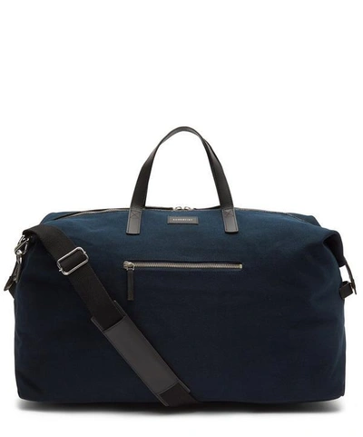Shop Sandqvist Damien Canvas Weekend Bag In Blue