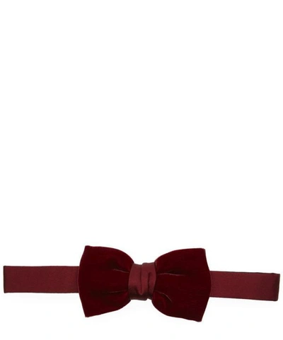 Shop Lanvin Velvet Bow Tie In Red