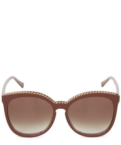 Shop Stella Mccartney Square Tortoise Sunglasses In White