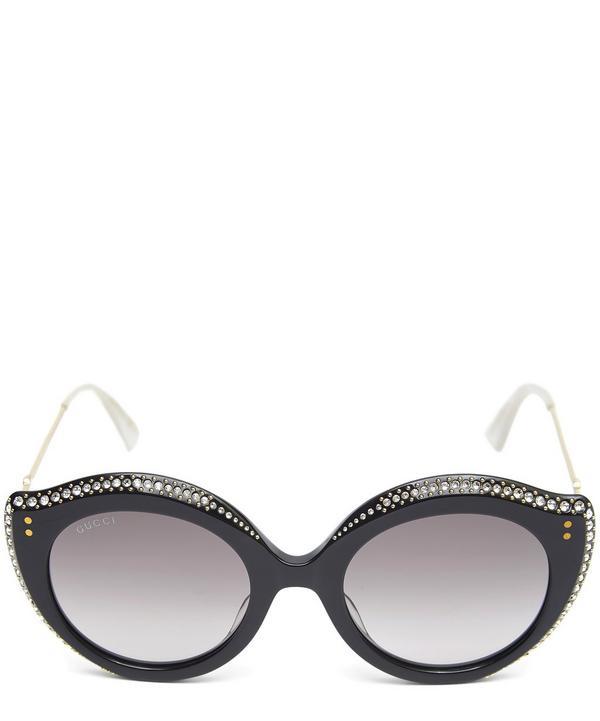 gucci cat eye sunglasses with crystals