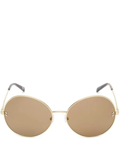 Shop Stella Mccartney Round Gold Sunglasses