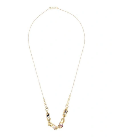 Shop Polly Wales Gold La Fontaine Sapphire Link Necklace