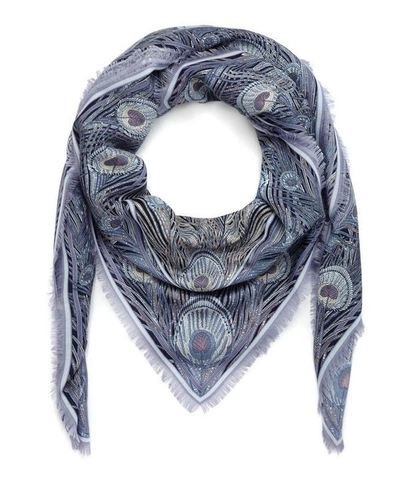Shop Liberty London Hera 140 X 140 Cashmere Blend Scarf In Mid Grey