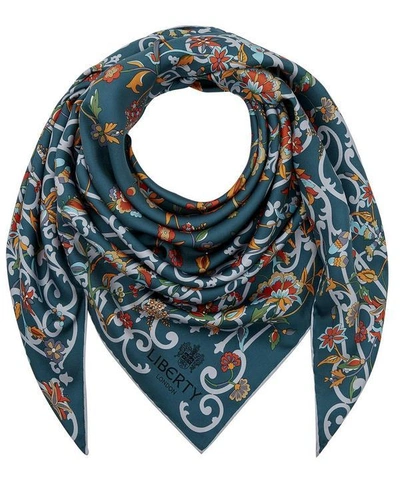 Shop Liberty London Women's Garden Gates 90 X 90 Silk Scarf In Garden Gates Green