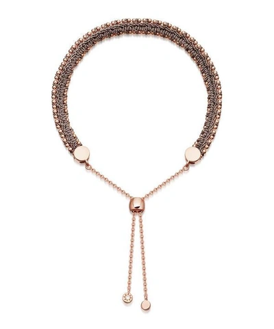 Shop Astley Clarke Thundercloud Woven Kula Bracelet In Rose Gold Plated