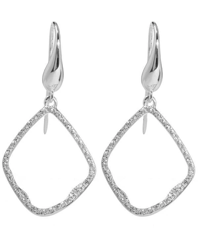 Shop Monica Vinader Riva Diamond Hoop Earrings In Silver