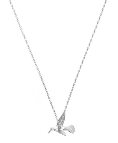 Shop Alex Monroe Silver Hummingbird Necklace In Metallics