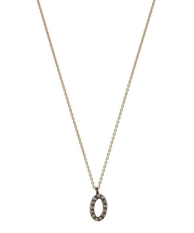 Shop Kismet By Milka Rose Gold And Diamond 0 Number Necklace In Pink