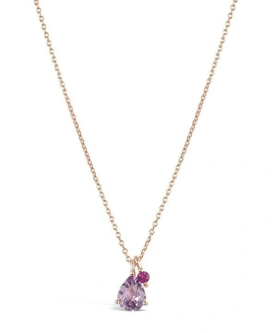 Shop Dinny Hall Rose Gold Gem Drops Rose De France Pendant Necklace