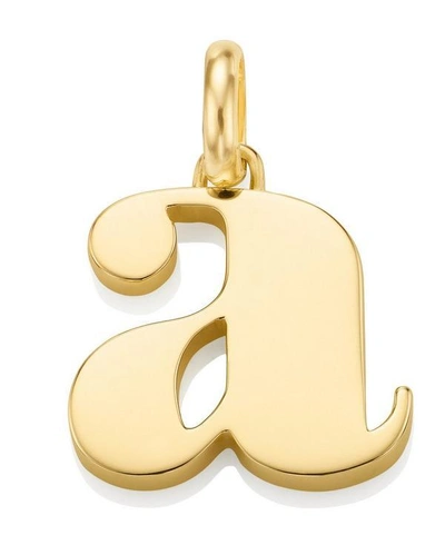 Shop Monica Vinader Gold Vermeil Alphabet Pendant A-z In White