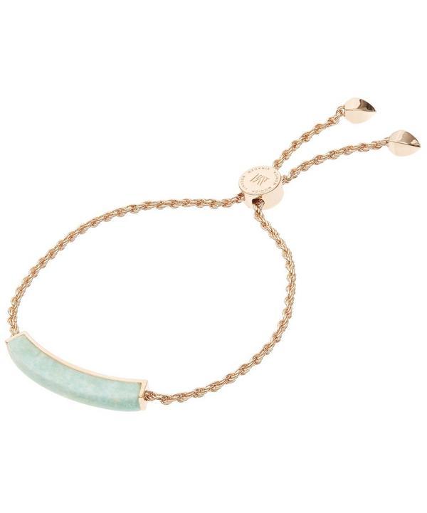 Monica Vinader Rose Gold Vermeil Linear Amazonite Stone Bracelet Modesens