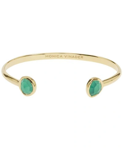 Shop Monica Vinader Gold Vermeil Siren Green Onyx Thin Cuff Bracelet