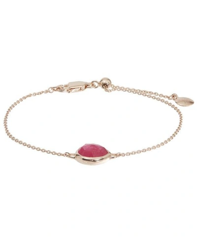 Shop Monica Vinader Rose Gold Vermeil Siren Pink Quartz Fine Chain Bracelet