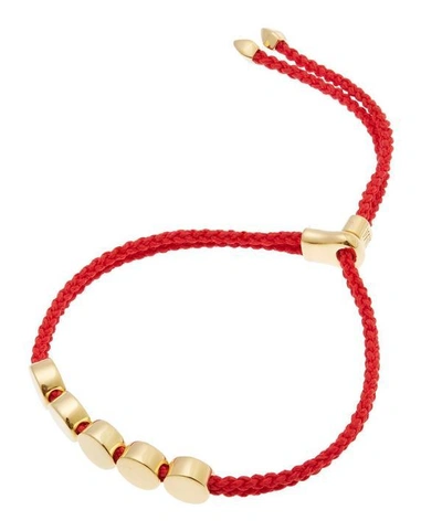 Shop Monica Vinader Gold Vermeil Linear Bead Cord Friendship Bracelet