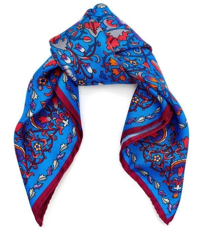 Liberty London Lodden 45 X 45 Silk Neckerchief In Lodden Blue