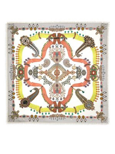 Shop Etro Silk Foulard Scarf With Pearls In Pink