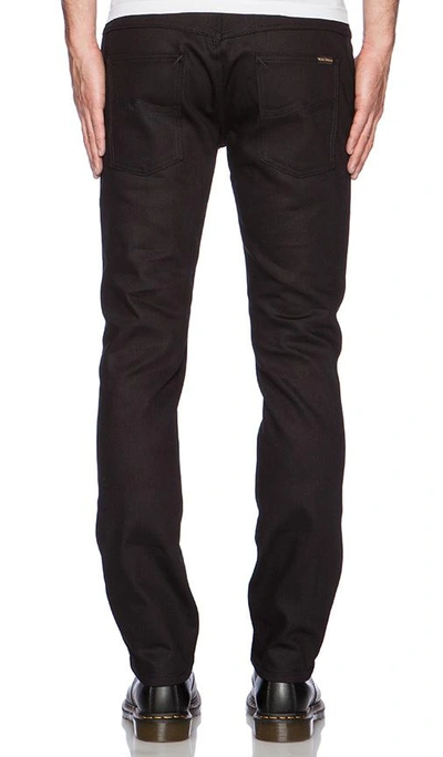 Shop Nudie Jeans Thin Finn In Org. Dry Cold Black