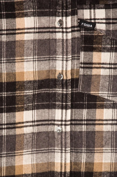 Shop Gosha Rubchinskiy Check Flannel Shirt In Checkered & Plaid,gray