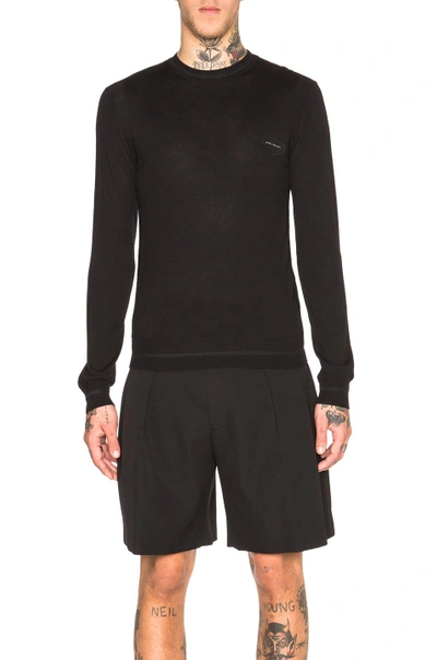 Shop Givenchy Crew Neck Patch Jumper In Black