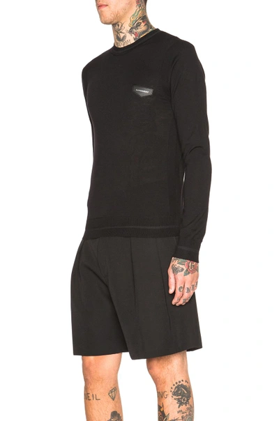 Shop Givenchy Crew Neck Patch Jumper In Black