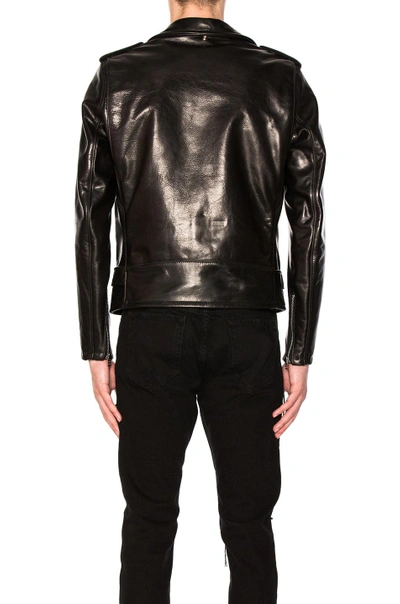 Shop Schott Pebbled Moto Jacket In Black