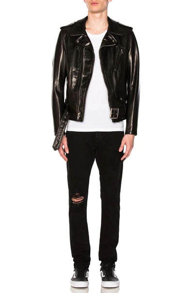 Schott Black Perfecto Leather Jacket In Black
