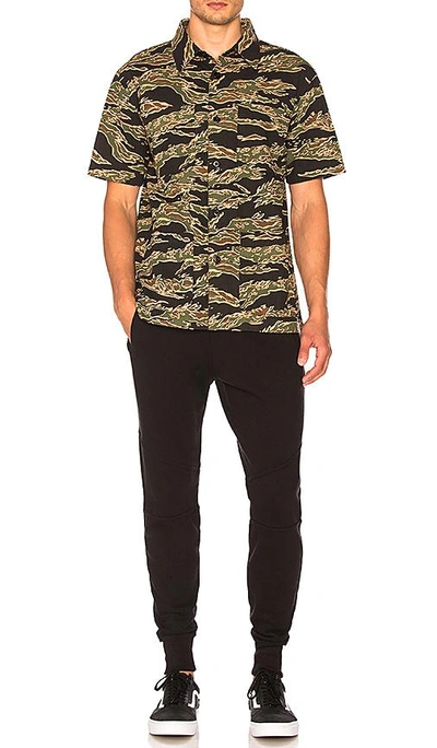 Shop Stussy Seersucker Safari Button Down In Green