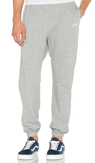 Shop Stussy Basic Sweatpant In Grey Heather