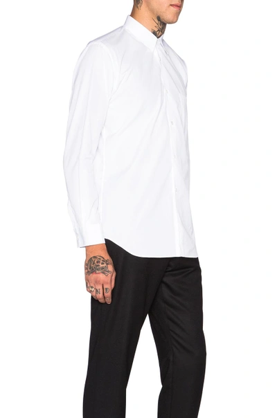 Shop Comme Des Garçons Shirt 'forever' Poplin Cotton Button Down In White