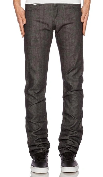 Shop Naked And Famous Skinny Guy Charcoal Selvedge.