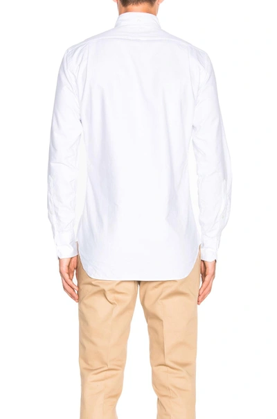 Shop Thom Browne Classic Button Down With Ribbon Placket