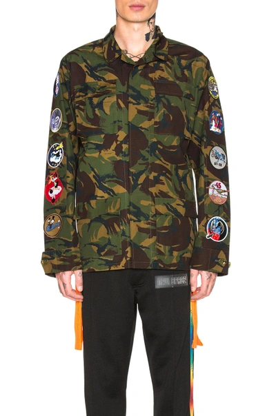 Shop Off-white Field Jacket In Abstract,green