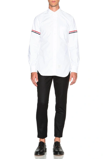 Thom Browne Cotton Shirt With Chest Pocket And Cuffed Sleeves