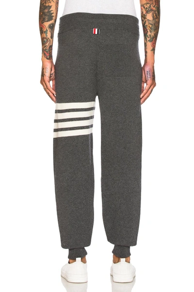 Shop Thom Browne Cashmere 4 Bar Stripe Sweatpants In Gray