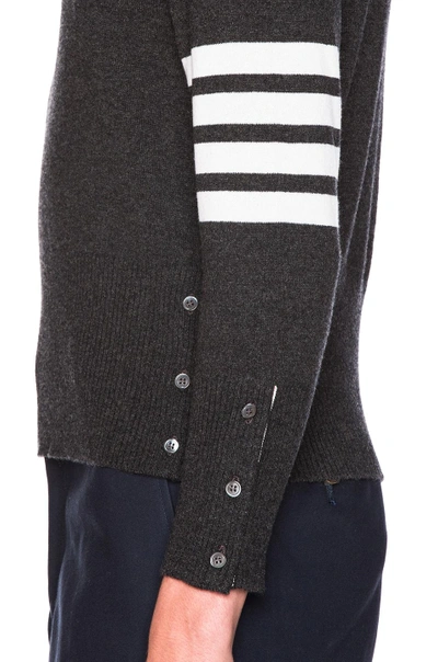 Shop Thom Browne Classic Cashmere Crewneck Sweater In Dark Grey
