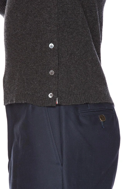Shop Thom Browne Classic Cashmere Crewneck Sweater In Dark Grey