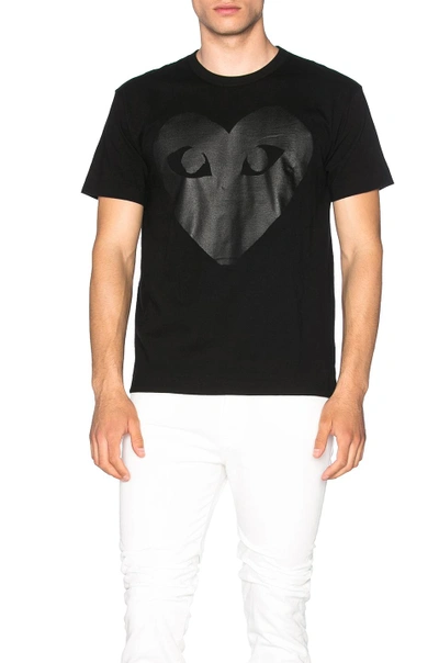 Shop Comme Des Garçons Play Printed Heart Cotton Tee In Black