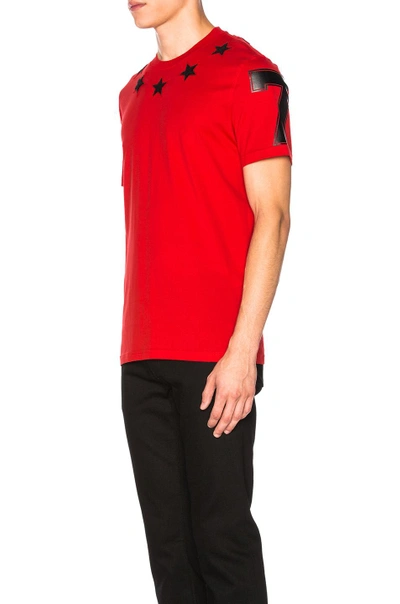 Shop Givenchy Star Collar Tee In Red
