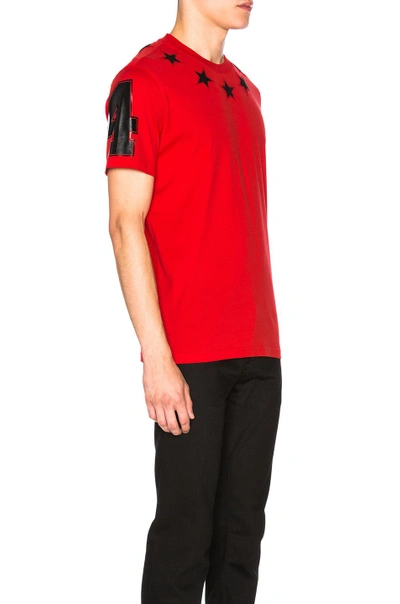 Shop Givenchy Star Collar Tee In Red