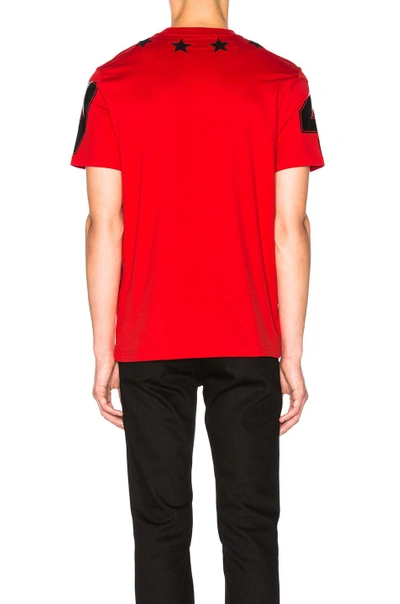 Shop Givenchy Star Collar Tee In Red