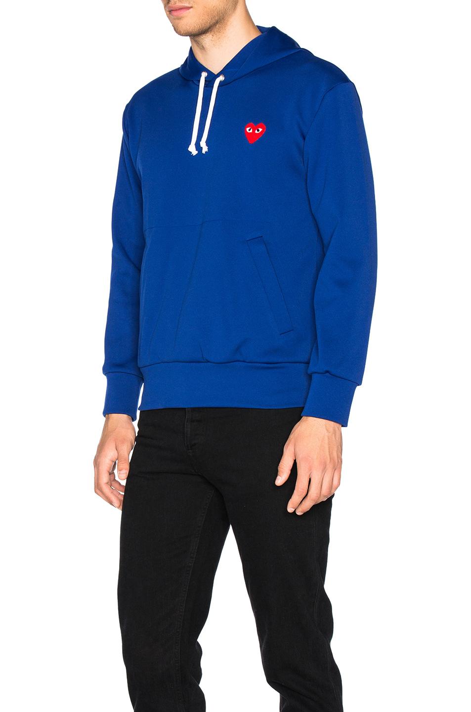 comme des garcons blue hoodie