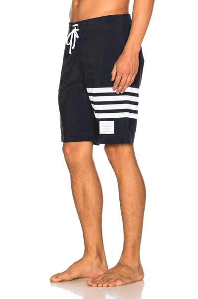 Shop Thom Browne Board Shorts In Blue,stripes