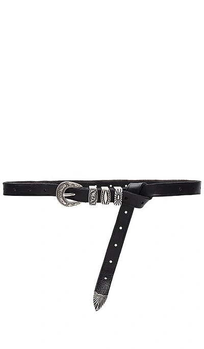 Shop Linea Pelle Skinny Keeper Belt In Black
