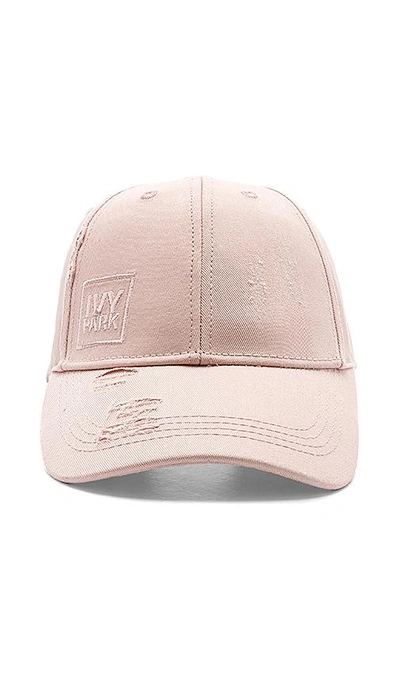 Shop Ivy Park Distressed Cap In Pink