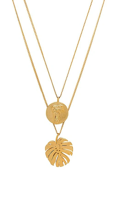 Shop Joolz By Martha Calvo Palm Springs Necklace In Metallic Gold.