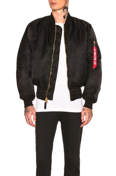 Shop Alpha Industries Ma-1 Blood Chit Bomber In Black