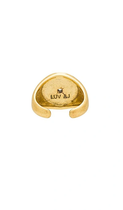 Shop Luv Aj The Cosmic Disc Pinky Ring In Metallic Gold