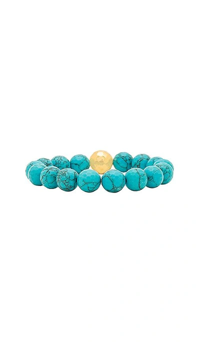 Shop Gorjana Power Gemstone Statement Bracelet In Turquoise