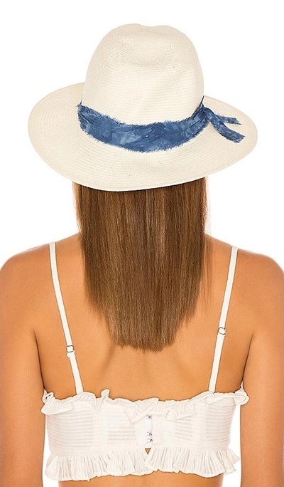 Shop Ale By Alessandra Luca Hat In Ivory & Blue